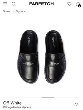 Off-White Black Leather Slip-On Loafers